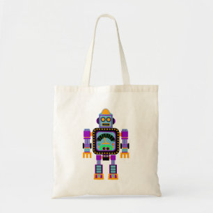 Colourful Cute Robot Tote Bag