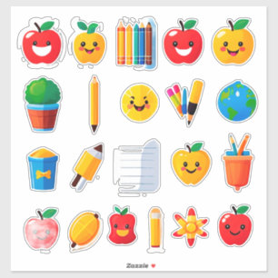Colourful Cute School Stickers Set