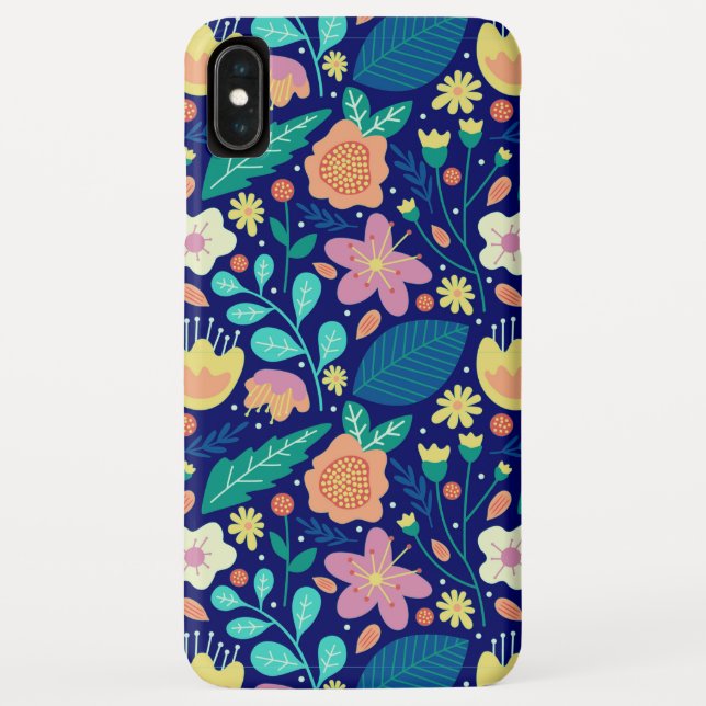 Colourful cute spring flowers pattern Case-Mate iPhone case (Back)