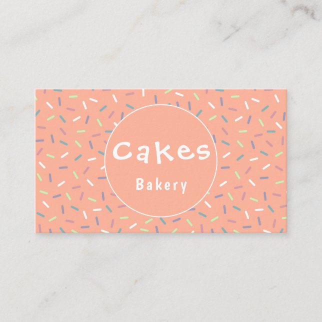 Colourful Cute Sprinkles Bakery Business Card (Front)