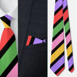 Colourful Cute Stripes Pattern          Tie<br><div class="desc">Colourful Cute Stripes Pattern neck tie.</div>