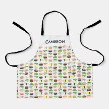 Colourful Cute Sushi Chef Personalised Apron