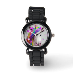 Colourful Cute Unicorn Girl Rainbow Hair Watch