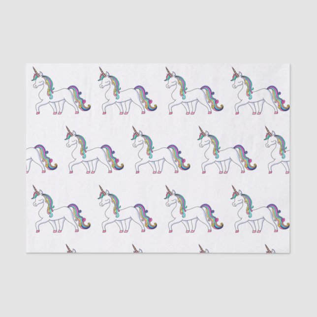 Colourful Cute Unicorn Tissue Paper (Front)