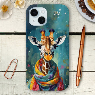 Colourful Cute Whimsical Giraffe iPhone 15 Case