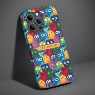 Colourful Cute Whimsical Owls Personalised Name Case-Mate iPhone Case