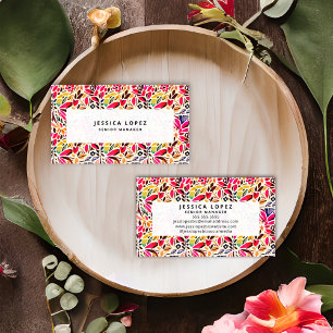 Colourful Cutouts Floral Professional Business Car Business Card