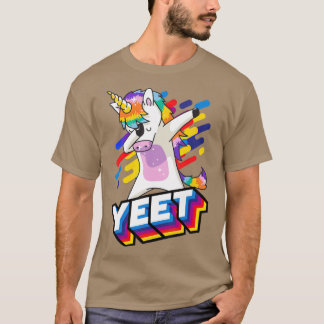 Colourful Dabbing Dancing Unicorn Celebration T-Shirt