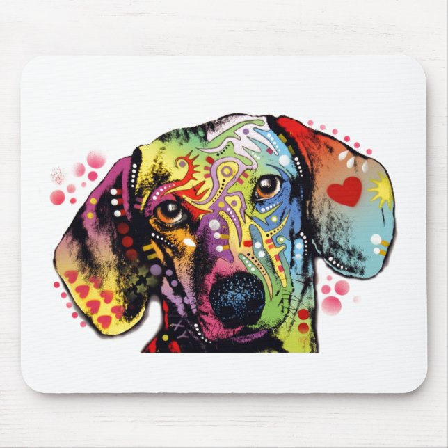 colourful Dachshund art Mouse Mat (Front)