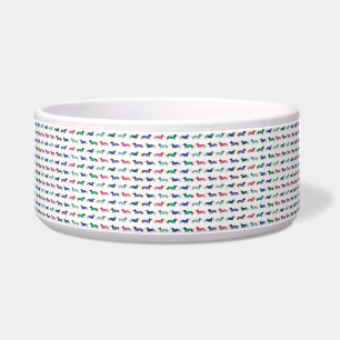 Colourful Dachshund Dog Food Dish