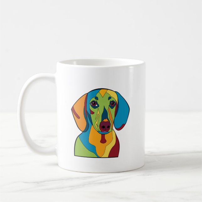 Colourful Dachshund Mug (Left)