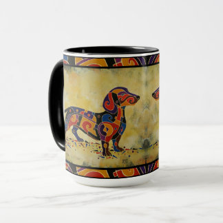 Colourful Dachshund Mug, Dachshund Lover Gifts Mug