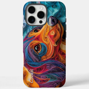 Colourful Dachshund Portrait iPhone 16 Pro Max Case