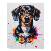 Colourful Dachshund Watercolor Art