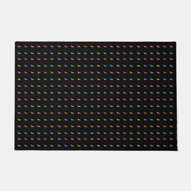 Colourful Dachshunds Doormat (Front)