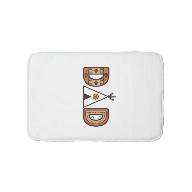 Colourful Dad Teepee Lettering Shirt Design_1 Bath Mat (Front)