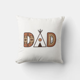 Colourful Dad Teepee Lettering Shirt Design_1 Cushion