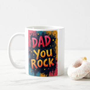 Colourful Dad You Rock Fathers Day Vibrant Coffee Mug
