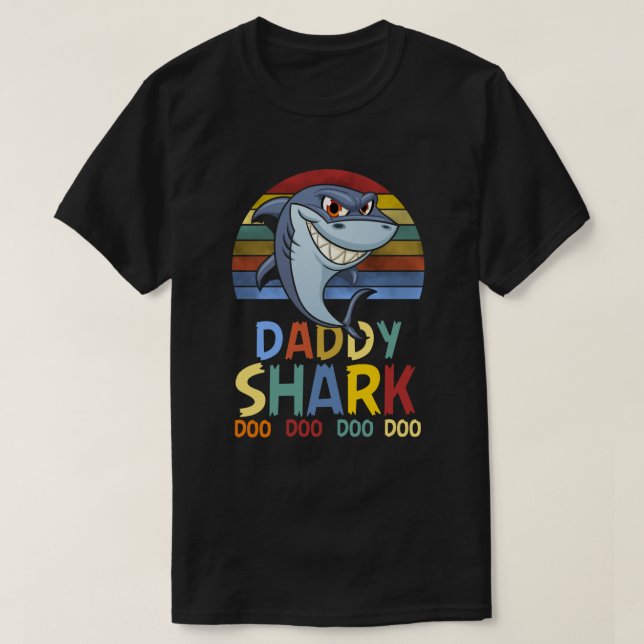 Colourful Daddy Big Shark T-Shirt (Design Front)