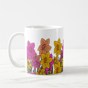 Colourful Daffodils Flowers Design Coffee Mug