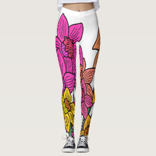 Colourful Daffodils Flowers Design Leggings