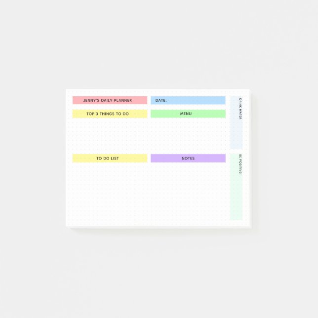 Colourful Daily Planner Post-it Notes (Front)