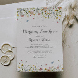 Colourful Dainty Wedding Luncheon Bridal Shower Invitation