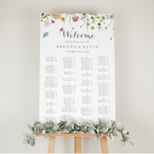 Colourful Dainty Wild Alphabetical Seating Chart