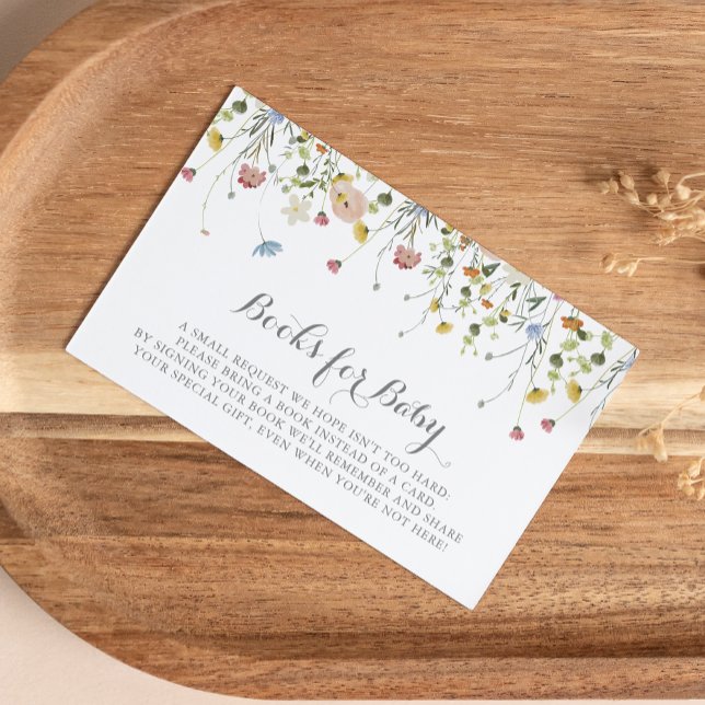 Colourful Dainty Wild Baby Shower Book Request Enclosure Card (Creator Uploaded)