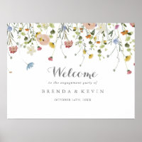 Colourful Dainty Wild Engagement Party Welcome