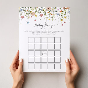 Colourful Dainty Wild Flower Baby Bingo Shower Gam