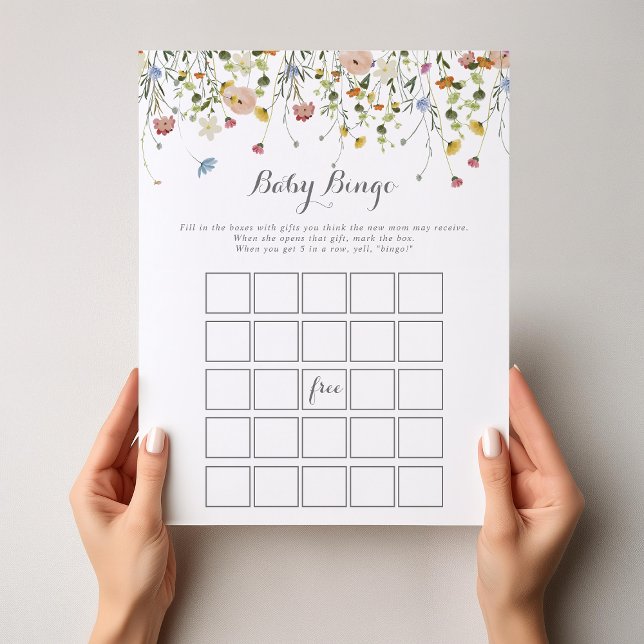 Colourful Dainty Wild Flower Baby Bingo Shower Gam (Creator Uploaded)