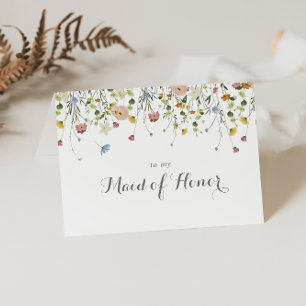 Colourful Dainty Wild Flower Bridal Party Thank Yo Thank You Card