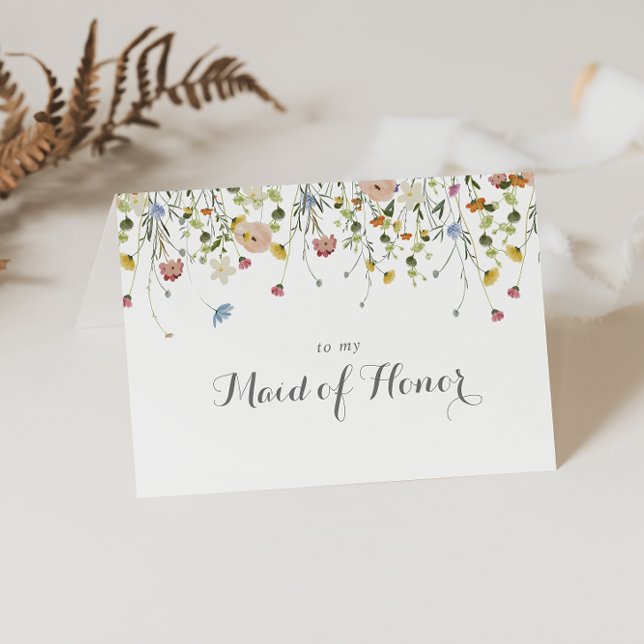 Colourful Dainty Wild Flower Bridal Party Thank Yo Thank You Card (Creator Uploaded)