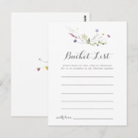 Colourful Dainty Wild Flowers Bucket List Cards