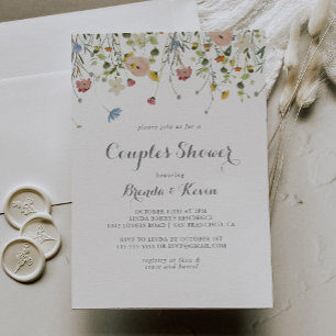 Colourful Dainty Wild Flowers Couples Shower Invitation