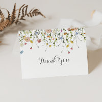 Colourful Dainty Wild Flowers Folded Wedding 