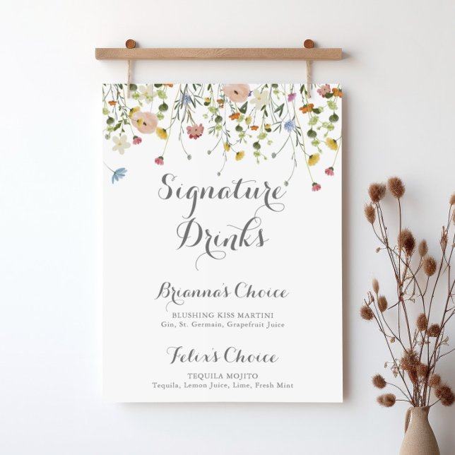 Colourful Dainty Wild Flowers Signature Drinks Sig Poster (Creator Uploaded)