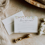 Colourful Dainty Wild Flowers Wedding Advice Card<br><div class="desc">This colourful dainty wild flowers wedding advice card is perfect for a rustic wedding. The design features hand-painted watercolor beautiful pink, blush, blue, navy, yellow, purple and green wild flowers. These cards are perfect for a wedding, bridal shower, baby shower, graduation party & more. Personalise the cards with the names...</div>