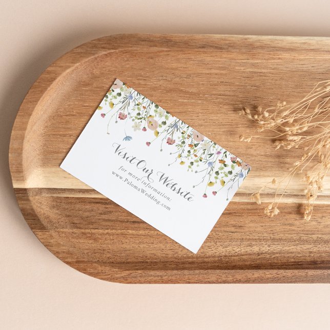 Colourful Dainty Wild Flowers Wedding Website Enclosure Card (Creator Uploaded)