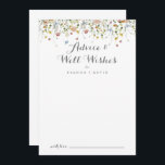 Colourful Dainty Wild Flowers Wedding Well Wishes Advice Card<br><div class="desc">This colourful dainty wild flowers wedding well wishes advice card is perfect for a rustic wedding. The design features hand-painted watercolor beautiful pink, blush, blue, navy, yellow, purple and green wild flowers. These cards are perfect for a wedding, bridal shower, baby shower, graduation party & more. Personalise the cards with...</div>