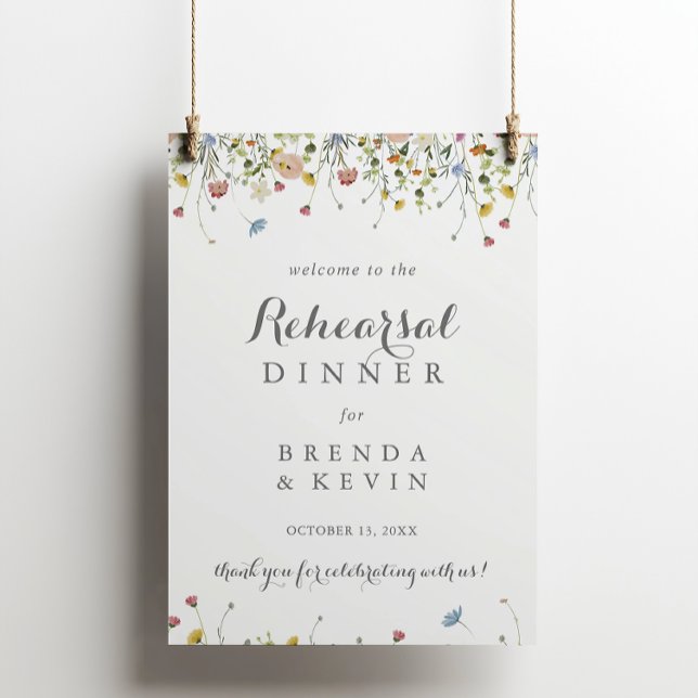 Colourful Dainty Wild Rehearsal Dinner Welcome Sig Poster (Creator Uploaded)
