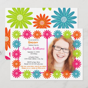 Colourful Daisies - Birthday Invitation