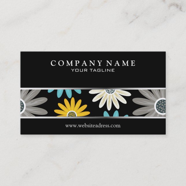 Colourful Daisies Business Card (Front)