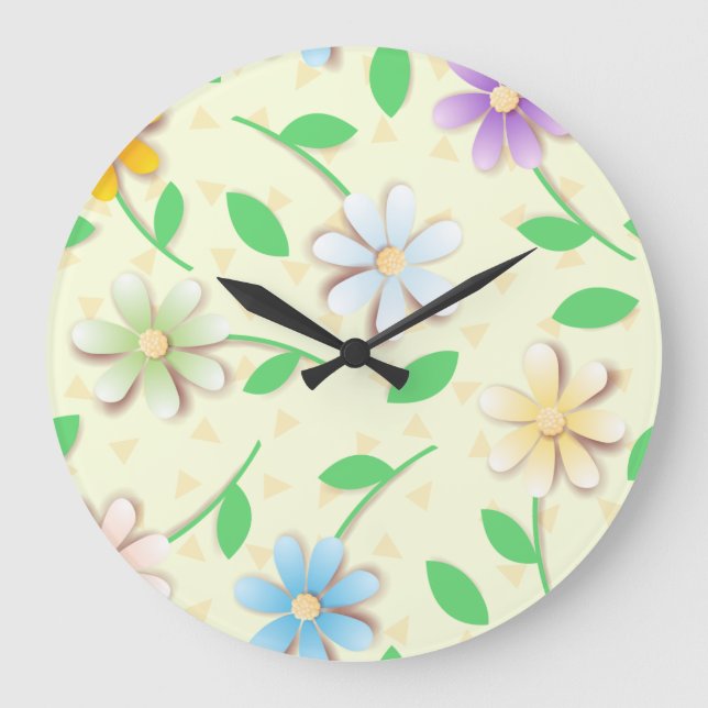 Colourful daisies, clock (Front)