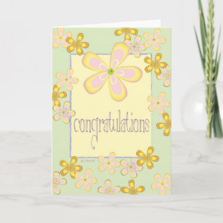 Colourful Daisies - Congrats Card