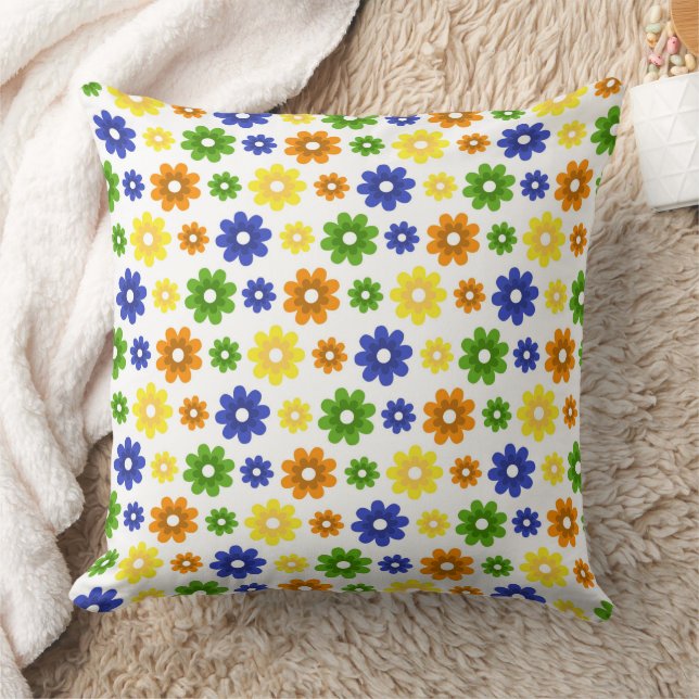 Colourful Daisies  Cushion (Blanket)