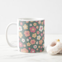 Colourful Daisies Floral Retro Pattern Pastel