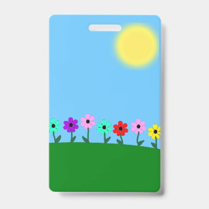 Colourful Daisies ID Badge