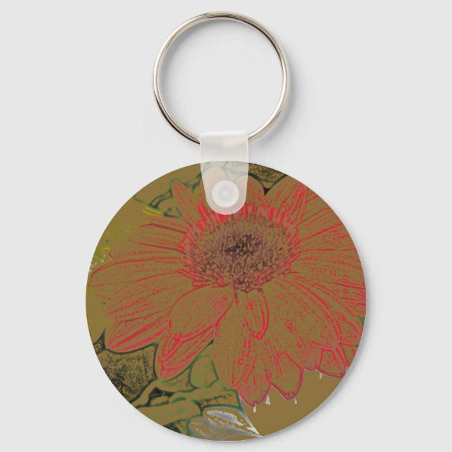 Colourful Daisies Keychain (Front)